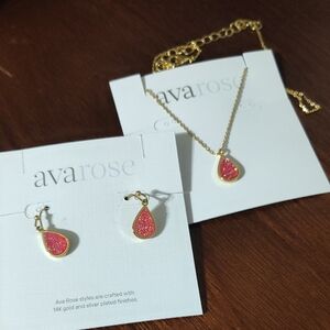 Ava Rose Gold and Pink Teardrop Earrings